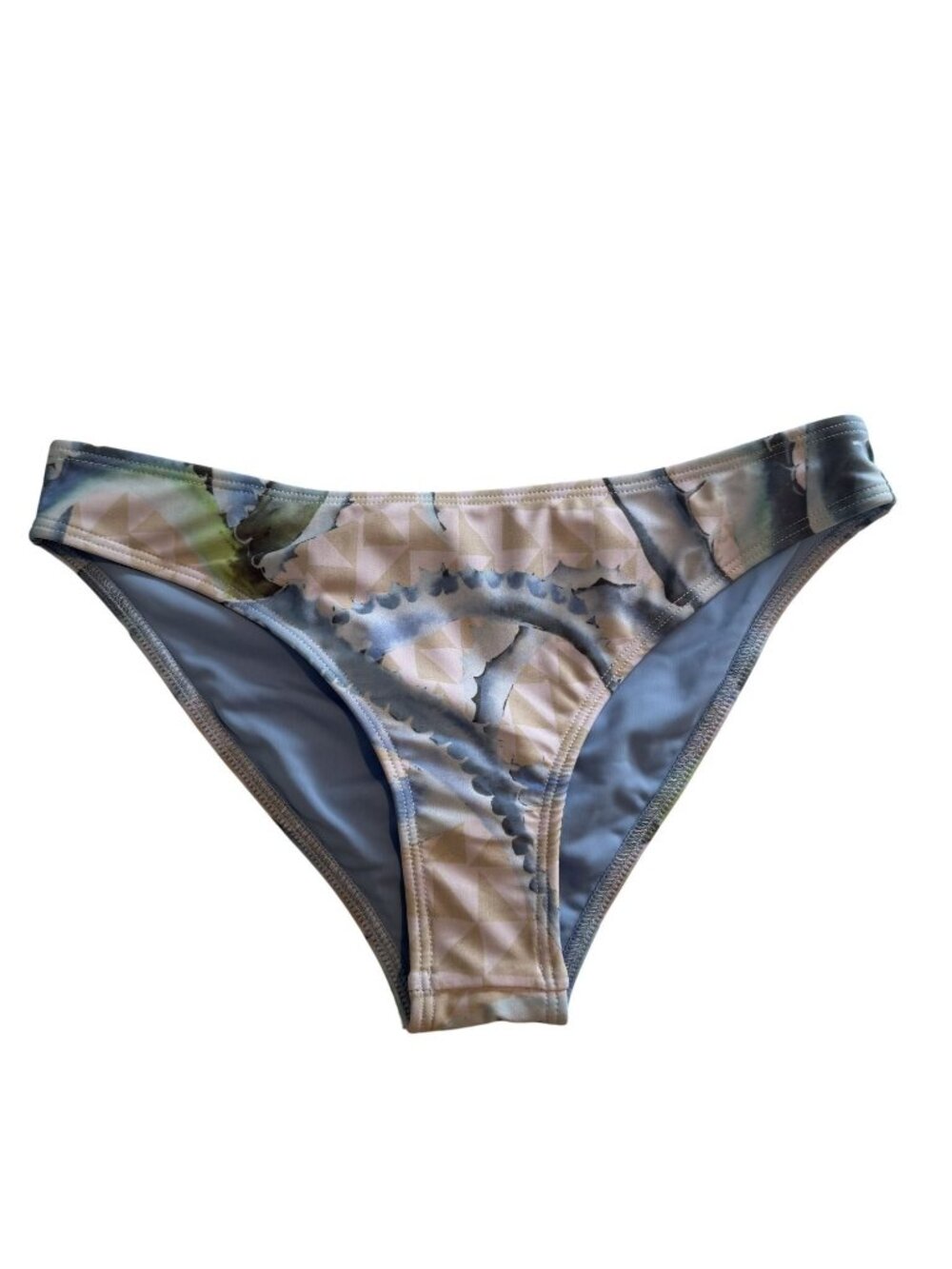 NWT Mara Hoffman Classic Bikini Bottoms Pastel Blue Geometric Size XS $106 [jb]